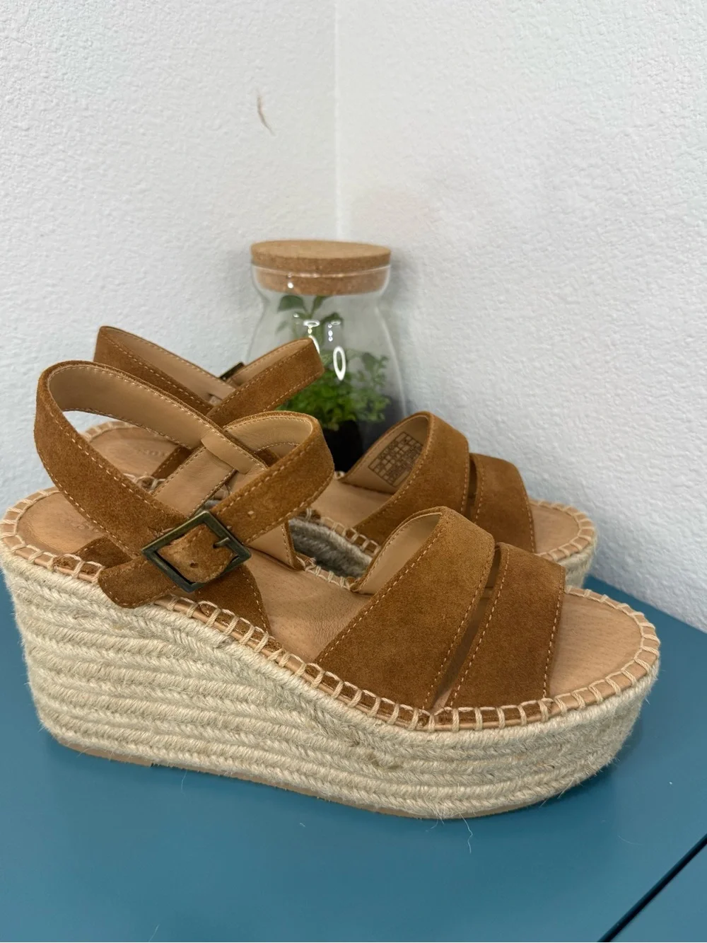 Soludos Tan Suede Espadrille Platform Sandals NWT